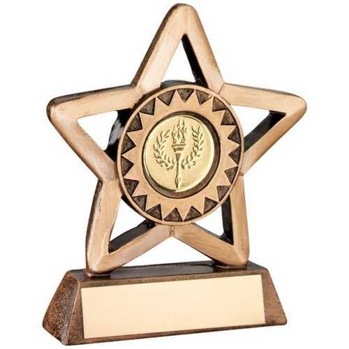 Bronze/Gold Resin Generic Mini Star With Plate - 3.75" Thumbnail