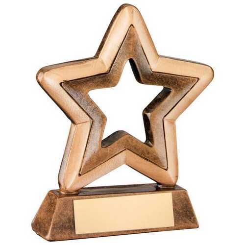 Bronze/Gold Resin Generic Mini Star With Plate - 4.25" Thumbnail