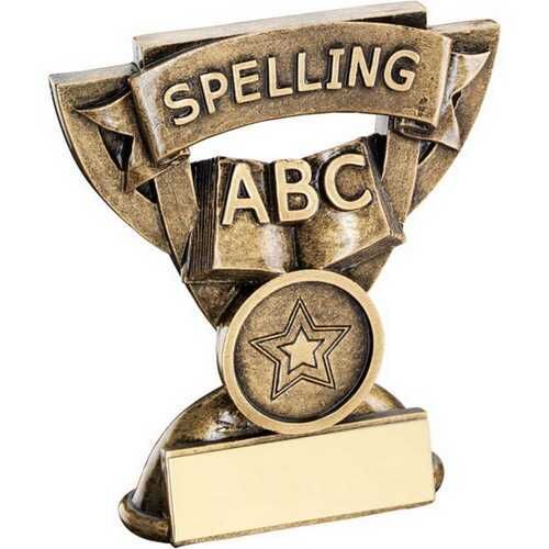 Bronze/Gold Spelling Mini Cup With Plate - 3.75" Thumbnail