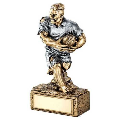 Bronze/Pew Rugby 'Beasts' Figure With Plate - 6.75" Thumbnail