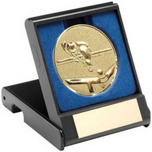 Black Plastic Box With Pool/Snooker Insert Trophy - Gold 3.5" Thumbnail