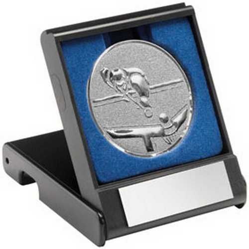 Black Plastic Box With Pool/Snooker Insert Trophy - Silver 3.5" Thumbnail