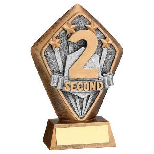 Brz/Gold Diamond Holder With '2Nd' Disc With Plate - 5.25" Thumbnail