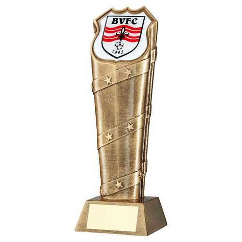 Brz/Gold Column Special Shield Holder With Plate - 8.75" Thumbnail