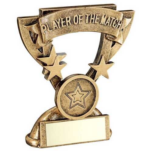 Bronze/Gold Player Of The Match Mini Cup With Plate  - 3.75" Thumbnail