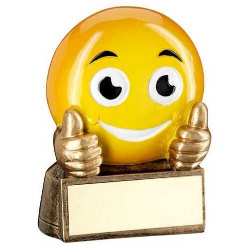Bronze/Yellow 'Thumbs Up Emoji' Figure With Plate - 2.75" Thumbnail