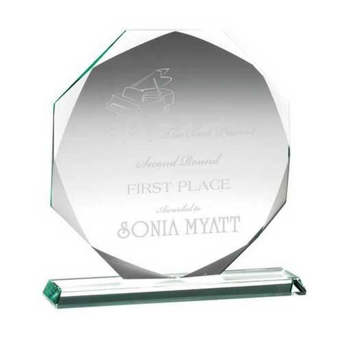 Jade Glass Octagon  - 6.75" Thumbnail