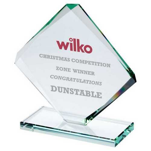 Jade Glass Standard Diamond Plaque  - 6" Thumbnail