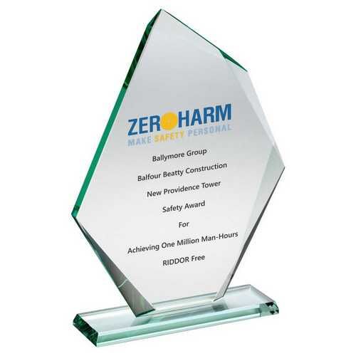 Jade Glass Offset Diamond Plaque  - 9.5" Thumbnail