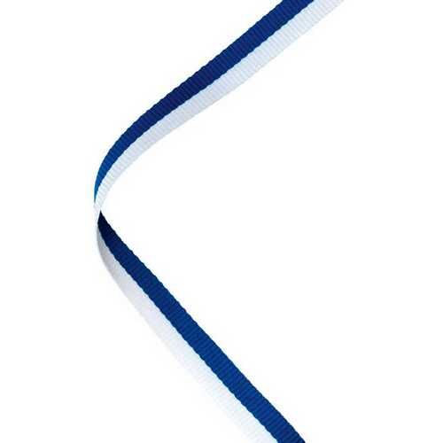 Narrow Medal Ribbon Blue/White - 30 X 0.4" Thumbnail