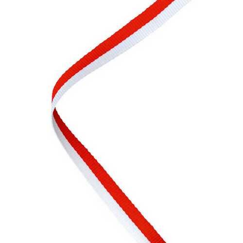 Narrow Medal Ribbon Red/White - 30 X 0.4" Thumbnail