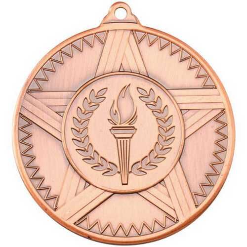 Striped Star Medal  - Bronze 2" Thumbnail