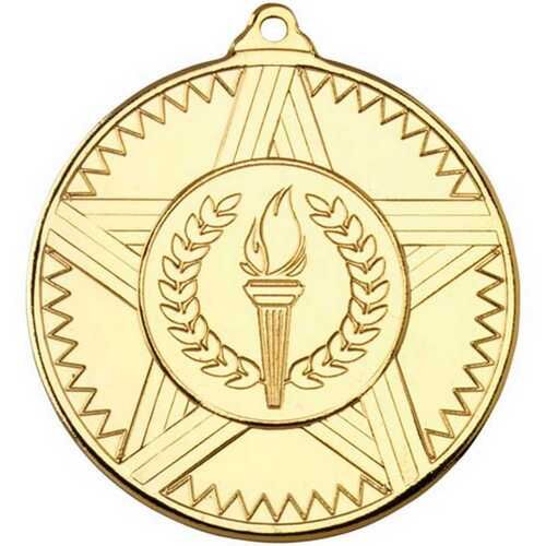 Striped Star Medal  - Gold 2" Thumbnail