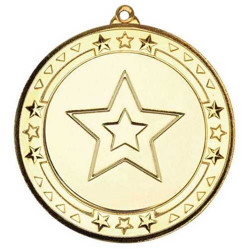 Tri Star Medal  - Gold 2.75" Thumbnail
