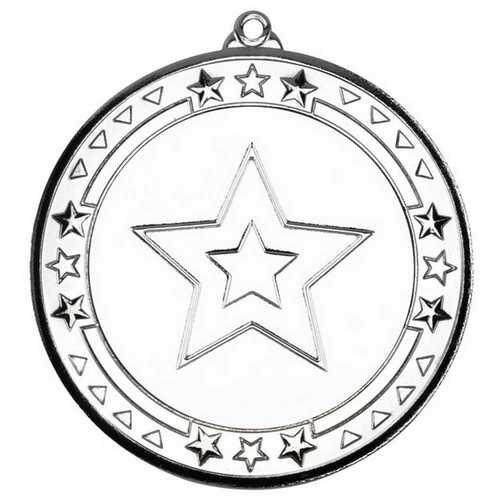 Tri Star Medal  - Silver 2.75" Thumbnail