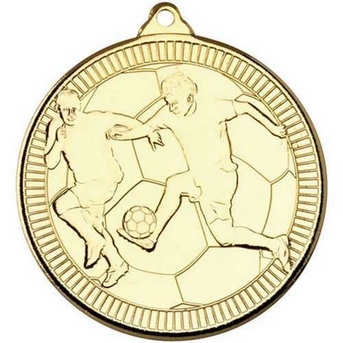 Football 'Multi Line' Medal - Gold 2" Thumbnail