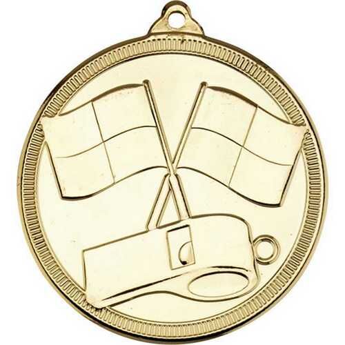 Referee 'Multi Line' Medal - Gold 2" Thumbnail