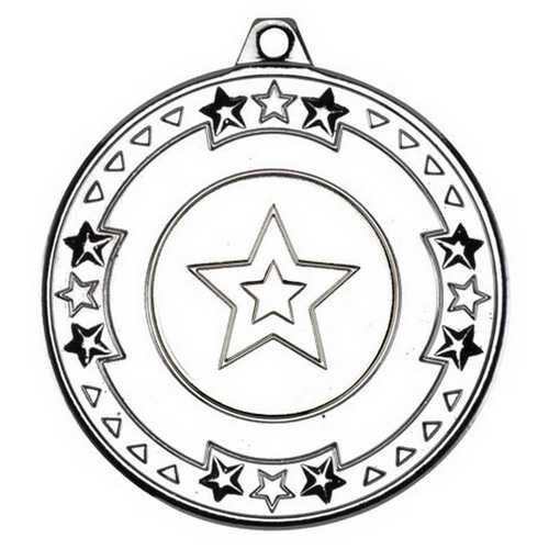 Tri Star Medal  - Silver 2" Thumbnail