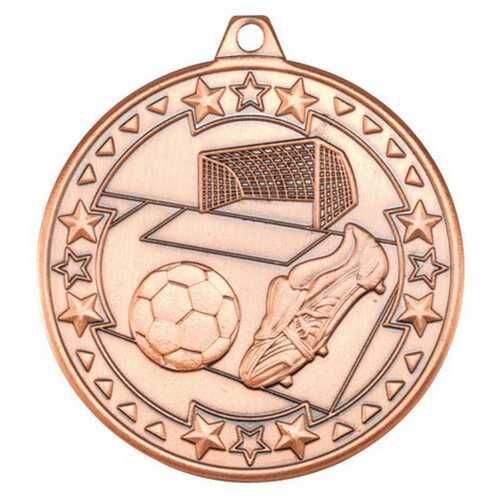 Football 'Tri Star' Medal - Bronze 2" Thumbnail