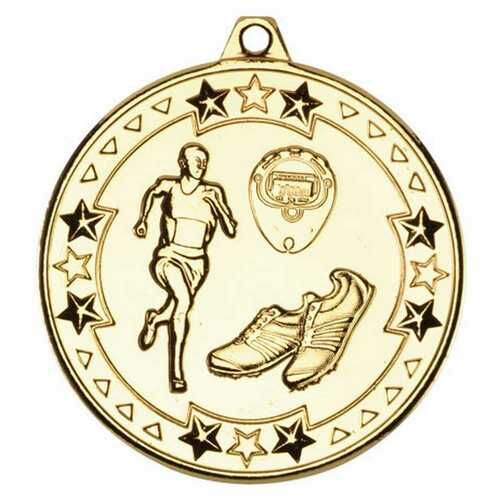 Running 'Tri Star' Medal - Gold 2" Thumbnail