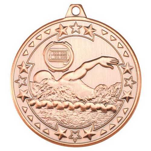 Swimming 'Tri Star' Medal - Bronze 2" Thumbnail