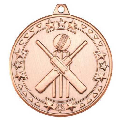 Cricket 'Tri Star' Medal - Bronze 2" Thumbnail