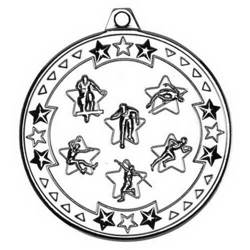 Multi Athletics 'Tri Star' Medal - Silver 2" Thumbnail