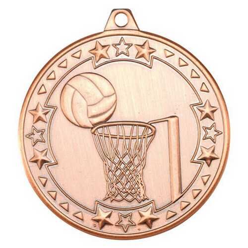 Netball 'Tri Star' Medal - Bronze 2" Thumbnail