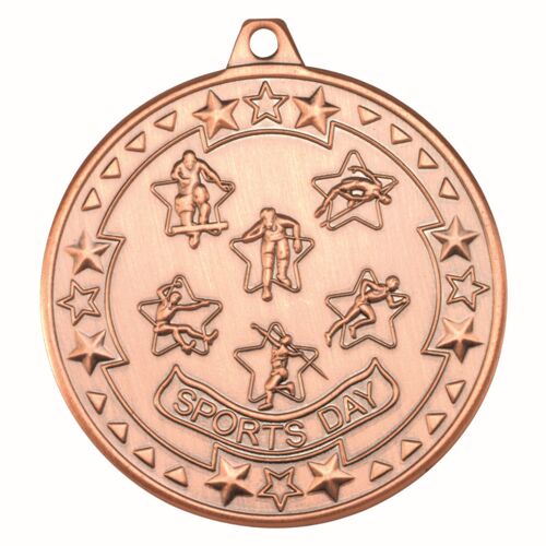 Sports Day 'Tri Star' Medal - Bronze 2" Thumbnail