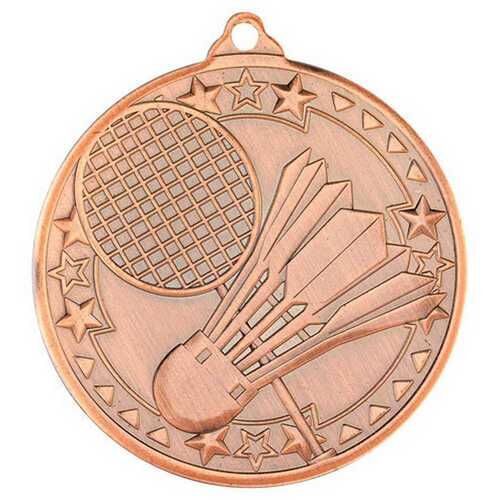 Badminton 'Tri Star' Medal - Bronze 2" Thumbnail