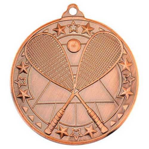 Squash 'Tri Star' Medal - Bronze 2" Thumbnail