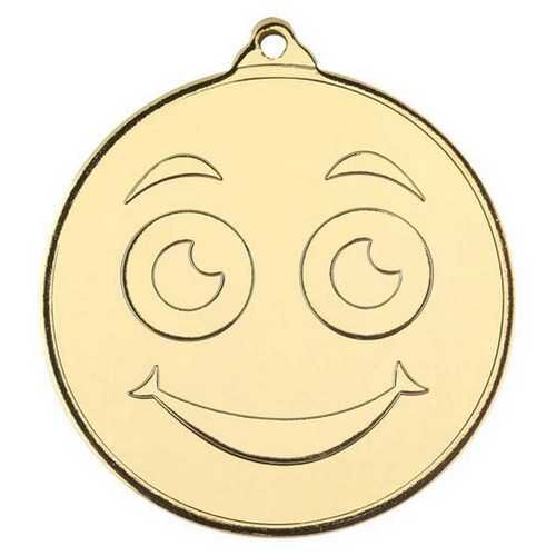 Smiley Face Gold Medal - 2" Thumbnail
