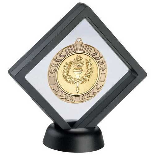 Black/Clear Plastic Medal Box With Stand - 6" Thumbnail