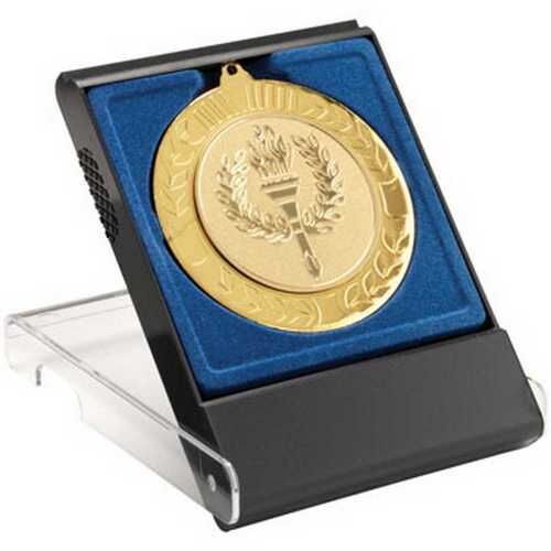 Black/Clear Medal Box - Large  4.75" Thumbnail