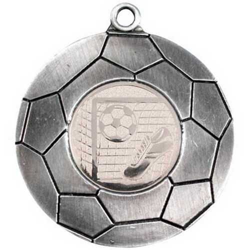 Domed Football Medal  - Antique Silver 2" Thumbnail