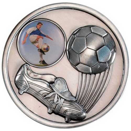 Football And Boot Medallion  - Antique Silver 2.75" Thumbnail