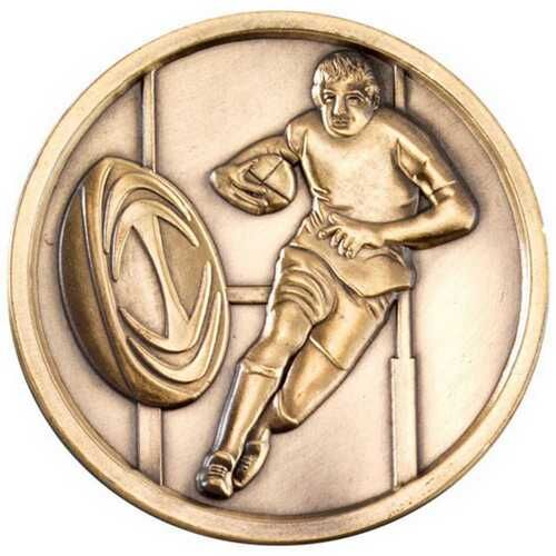 Rugby Medallion - Antique Gold 2.75" Thumbnail
