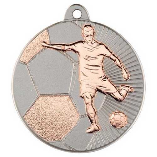 Football 'Two Colour' Medal - Matt Silver/Bronze 2" Thumbnail