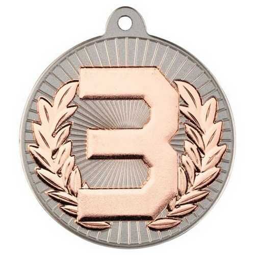 Two Colour Medal - 3Rd Matt Silver/Bronze 2" Thumbnail