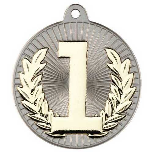 Two Colour Medal - 1St Matt Silver/Gold 2" Thumbnail