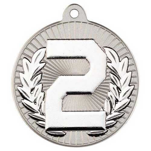 Two Colour Medal - 2Nd Matt Silver/Silver 2" Thumbnail