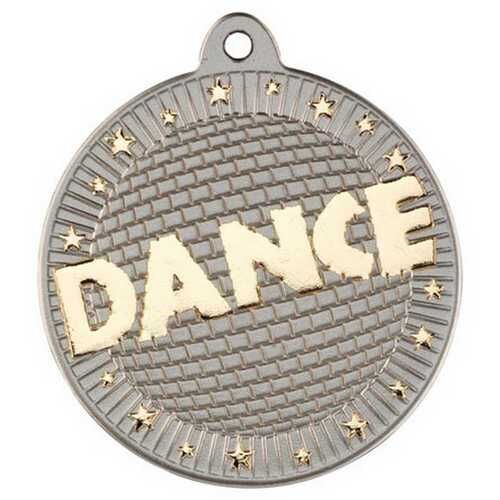 Dance 'Two Colour' Medal - Matt Silver/Gold 2" Thumbnail