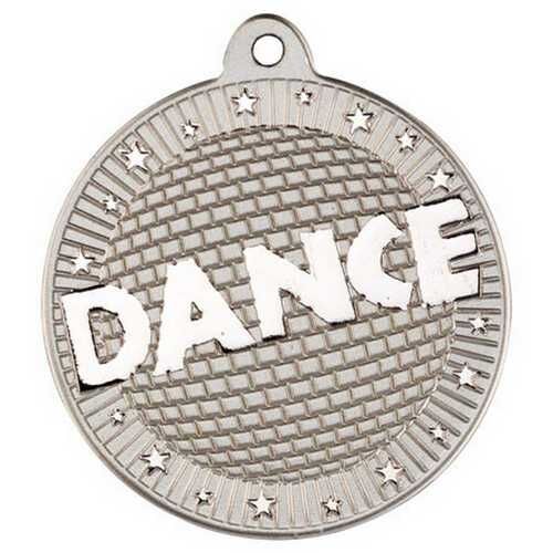 Dance 'Two Colour' Medal - Matt Silver/Silver 2" Thumbnail