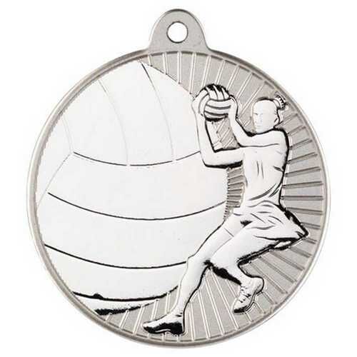 Netball 'Two Colour' Medal - Matt Silver/Silver 2" Thumbnail