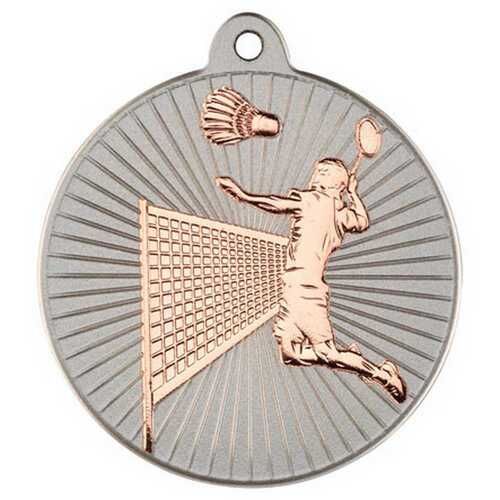 Badminton 'Two Colour' Medal - Matt Silver/Bronze 2" Thumbnail