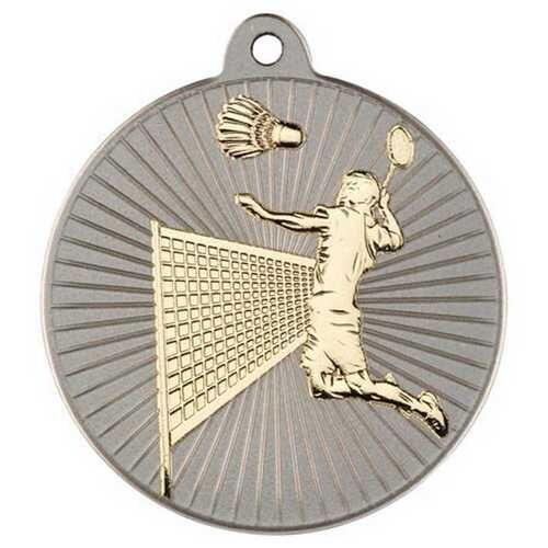 Badminton 'Two Colour' Medal - Matt Silver/Gold 2" Thumbnail