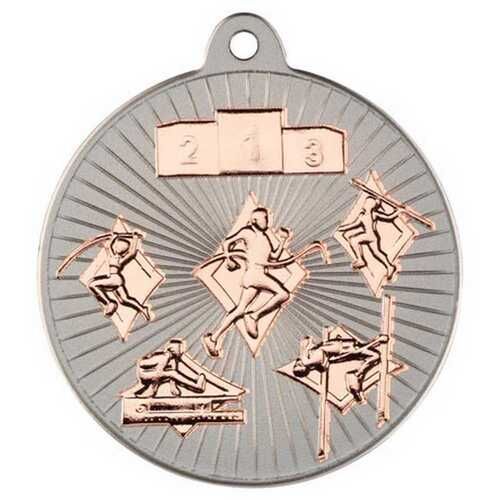 Multi Athletics 'Two Colour' Medal - Matt Silver/Bronze 2" Thumbnail