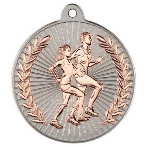 Running 'Two Colour' Medal - Matt Silver/Bronze 2" Thumbnail