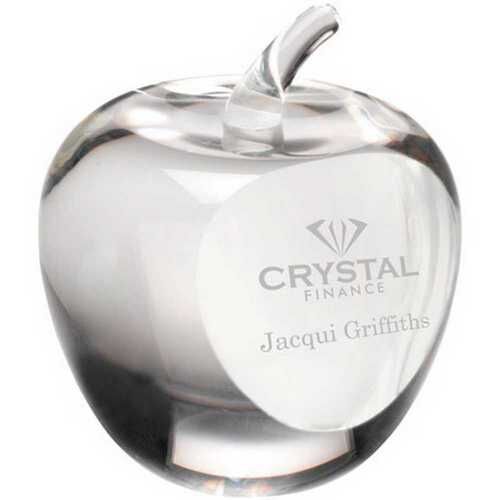 Clear Glass 'Apple' Paperweight With Presentation Case - 3.5" Thumbnail
