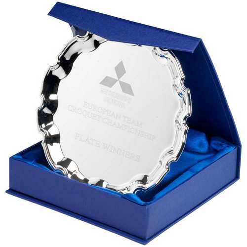 Silver Plated Iron Salver...Chippendale Edge - 0.5Mm Thick 12" Thumbnail